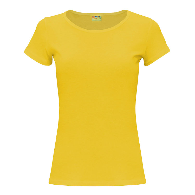 Желтая женская футболка для печати